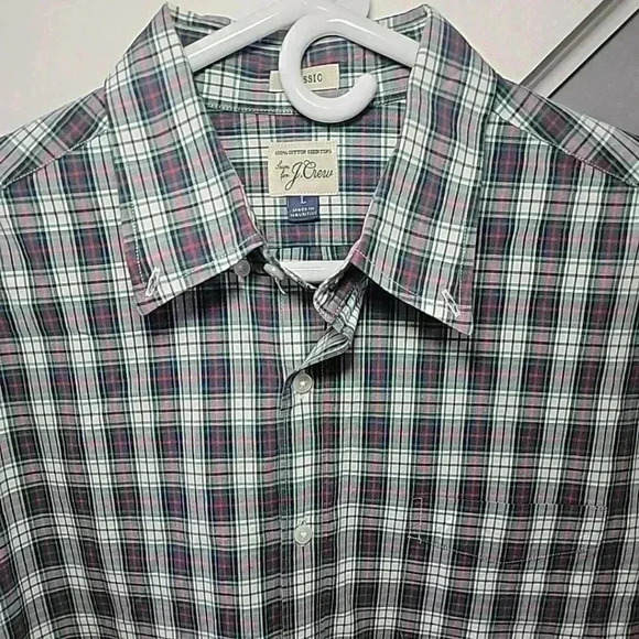 J Crew Shirt Mens Large Plaid Classic Fit Long Sleeve Button Down 100% Cotton - Picture 2 of 4